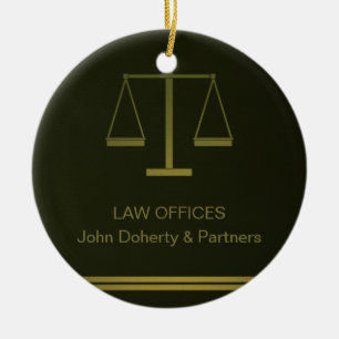 Customisable Ornament with Scales of Justice