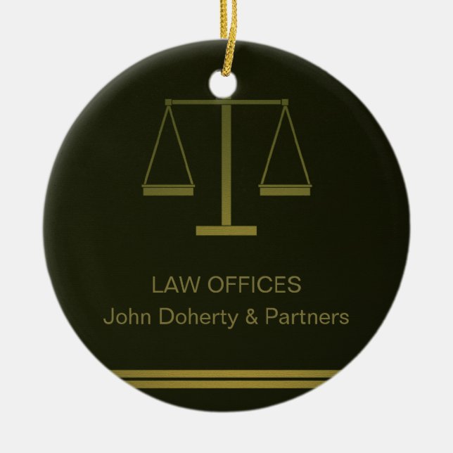 Customisable Ornament with Scales of Justice (Front)