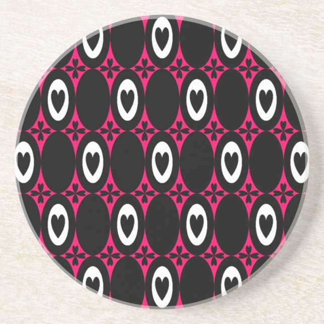 Customisable Oval Hearts Coaster (Front)