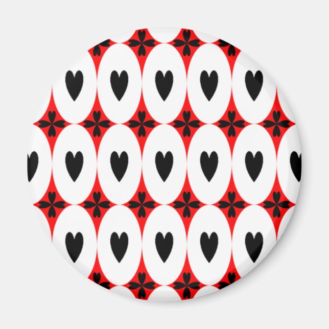 Customisable Oval Hearts Magnet (Front)