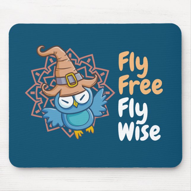 Customisable Owl Witch Mouse Pad (Front)