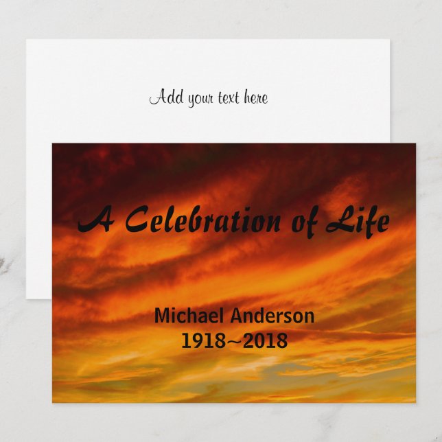 Customisable - Painted Sky Photograph Invitation (Front/Back)