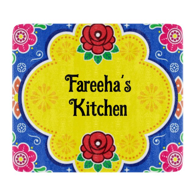 Customisable Pakistan Truck Art Glass Cutting Boar Cutting Board (Front)