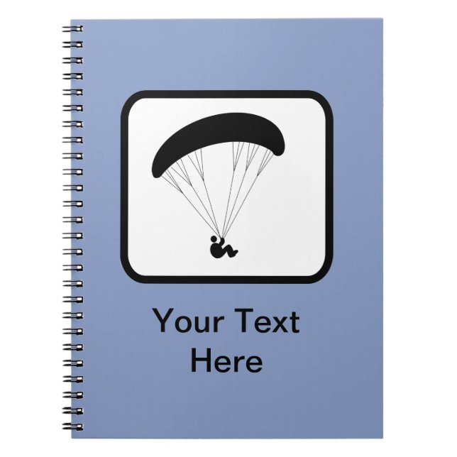 Customisable Paraglider Logo Notebook (Front)
