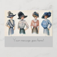 Customisable Paris Fashions 1910 Postcard