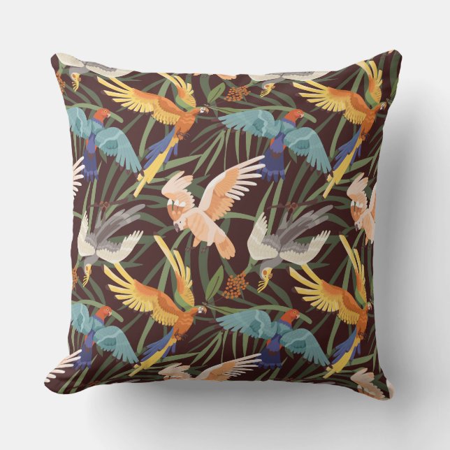 Customisable Parrot Photo Throw Pillow (Front)