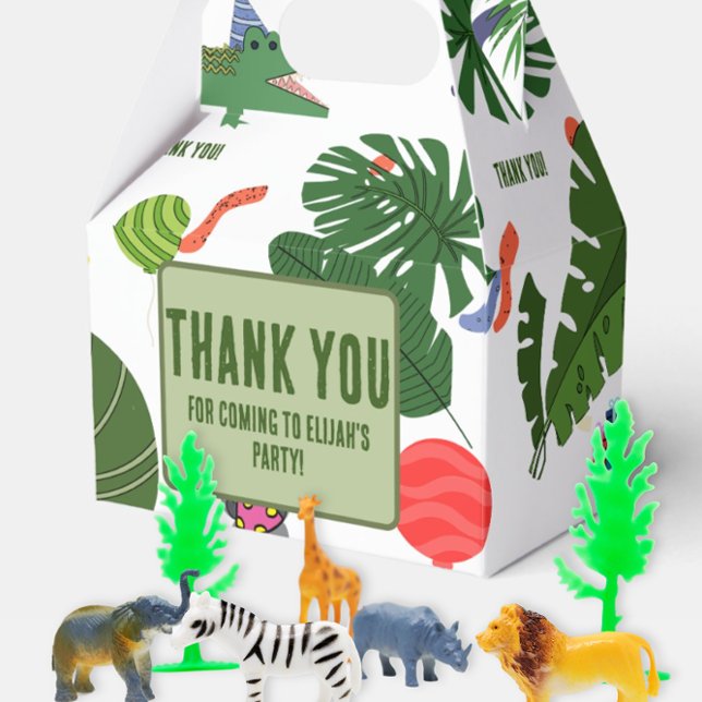 Customisable Party Animals Zoo Jungle  Favour Box (Creator Uploaded)