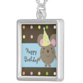 Customisable Party Mouse Happy Birthday Necklace (Front Right)