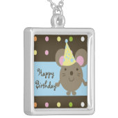 Customisable Party Mouse Happy Birthday Necklace (Front Left)