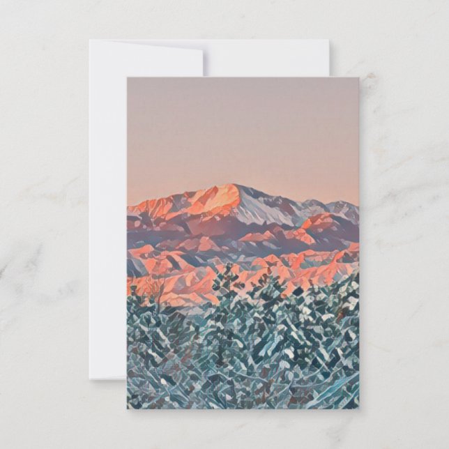 Customisable Pastel Pikes Peak Note Card (Front)