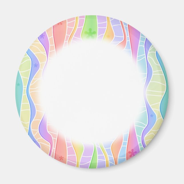 Customisable PASTEL RAINBOW STRIPES MAGNETS (Front)