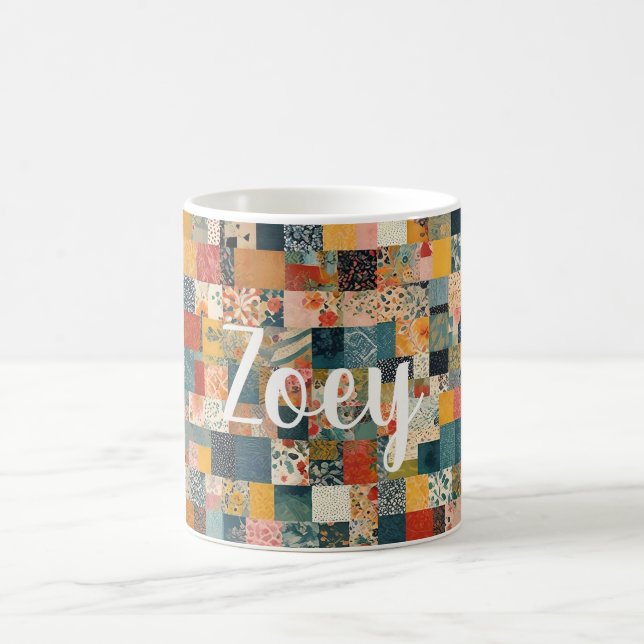 Customisable Patchwork Pattern Coffee Mug (Center)