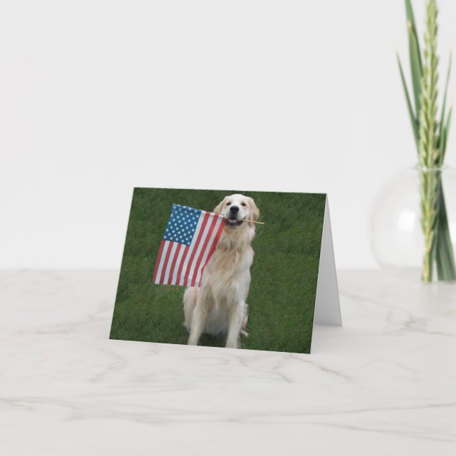 Customisable Patriotic Dog Card (Front)