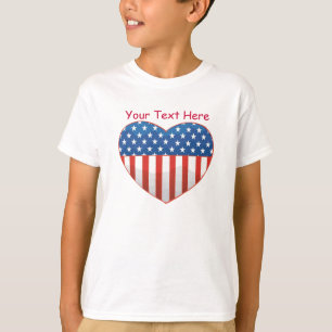 Customisable Patriotic Heart Design T-Shirt