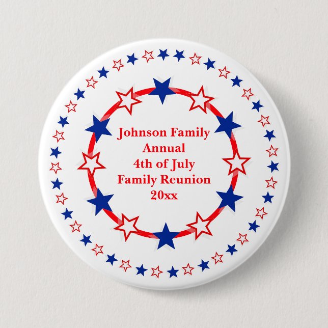Customisable Patriotic Party Essentials 7.5 Cm Round Badge (Front)