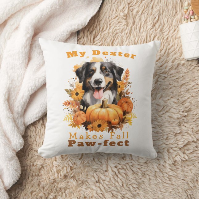 Customisable Paw-fect Autumn Dog Dexter Cushion (Blanket)