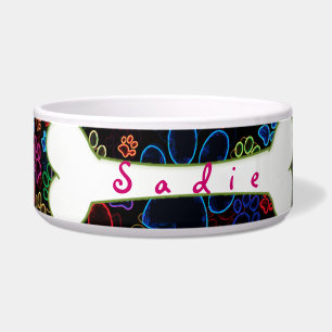 Customisable Paw Print Dog Bowl