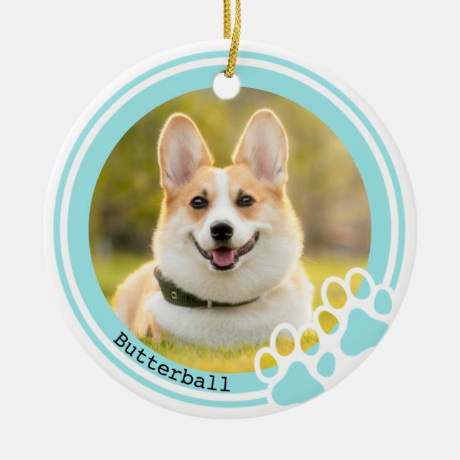 Customisable Pawprint Pet Ornament (Front)