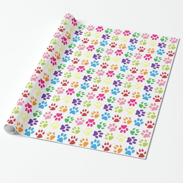 Customisable Paws Wrapping Paper (Unrolled)