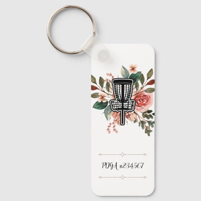 Customisable PDGA Number Disc Golf Keychain (Front)