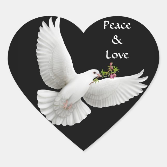 Customisable Peace Love Dove Sticker (Front)