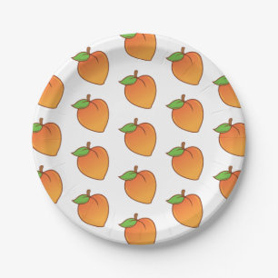 Customisable Peach Pattern Paper Plate