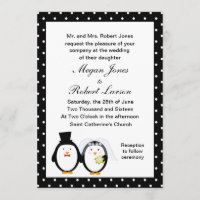 Customisable Penguin Wedding Invitation
