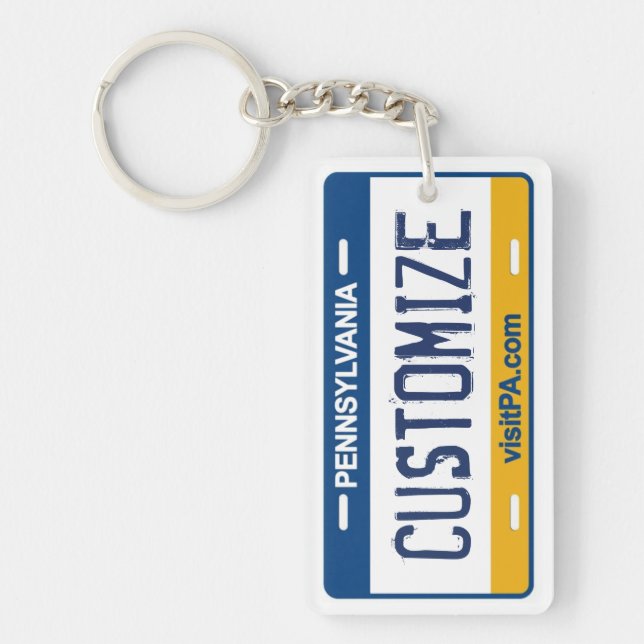 Customisable Pennsylvania license plate keychain (Front)