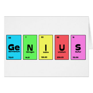 Customisable Periodic Table Genius Card