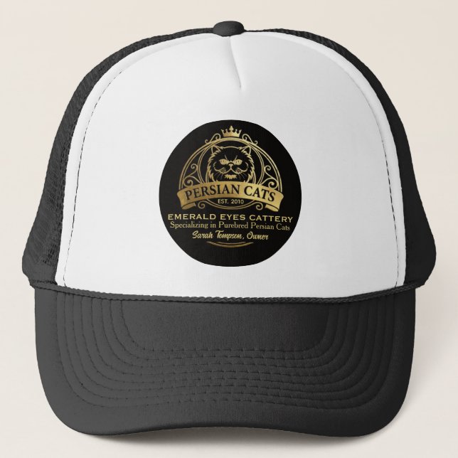 Customisable Persian Cattery Owner Trucker Hat  (Front)