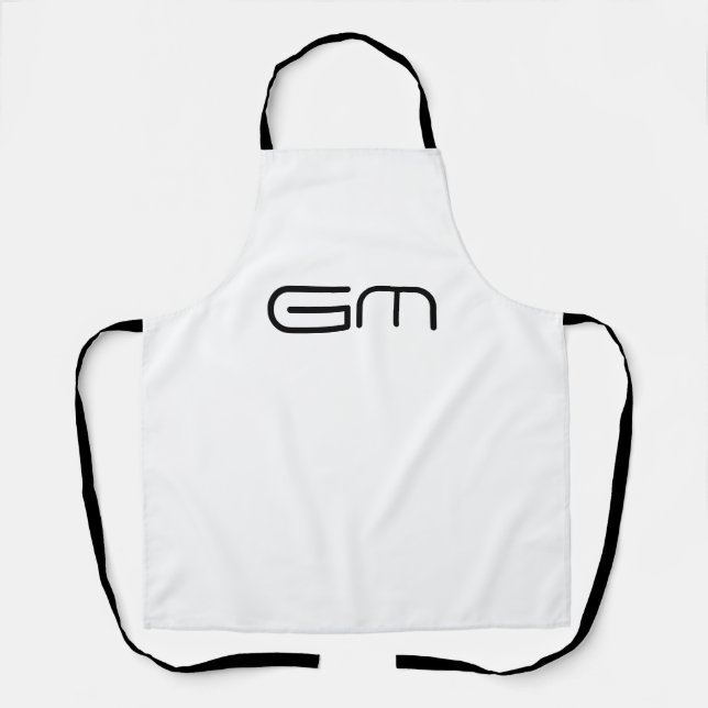 Customisable personal elegant initials apron (Front)