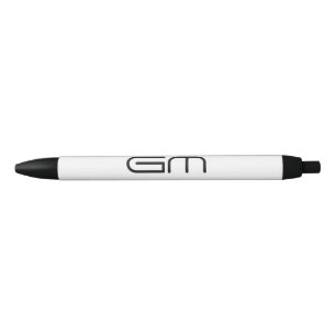 Customisable personal elegant initials black ink pen
