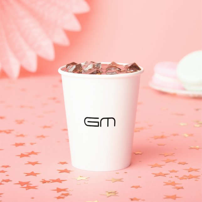 Customisable personal elegant initials paper cups (Insitu)