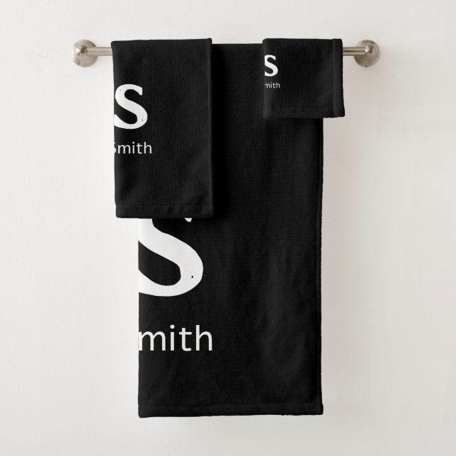 Customisable personal initials bath towel set (Insitu)