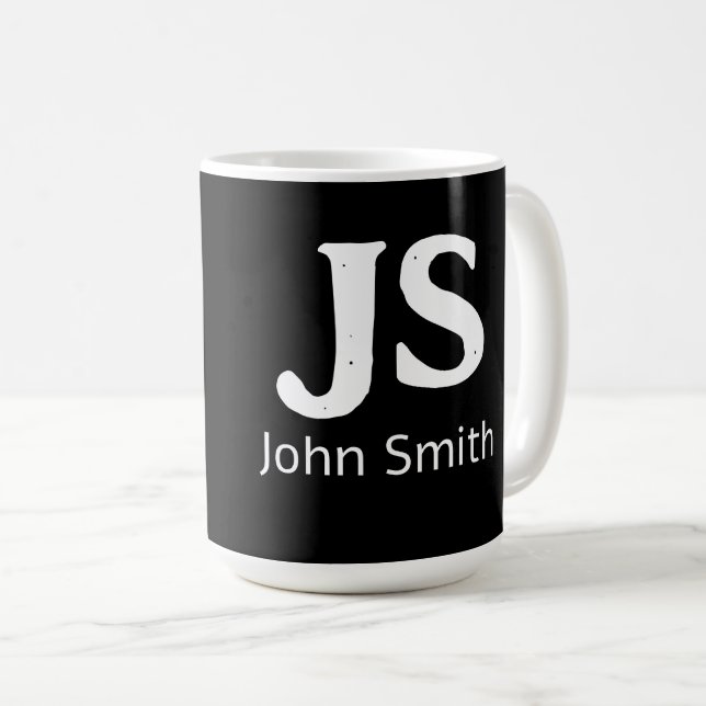 Customisable personal initials coffee mug (Front Right)