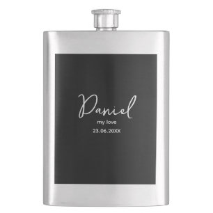 Customisable personal initials, gift for man hip flask