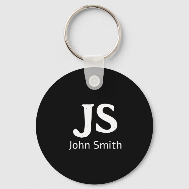 Customisable personal initials key ring (Front)