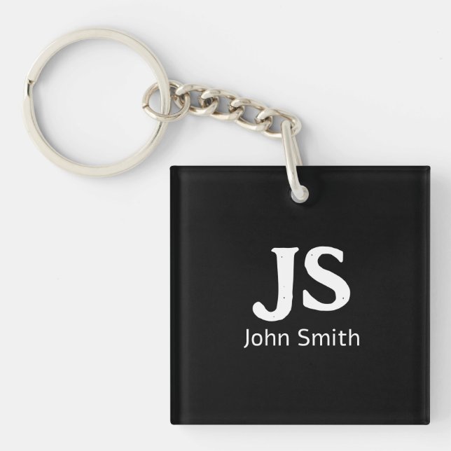 Customisable personal initials key ring (Front)