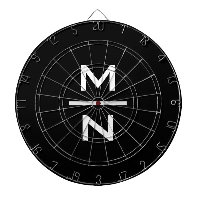 Customisable personal monogram dartboard (Front)