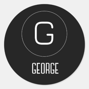 Customisable personal name logo  classic round sticker