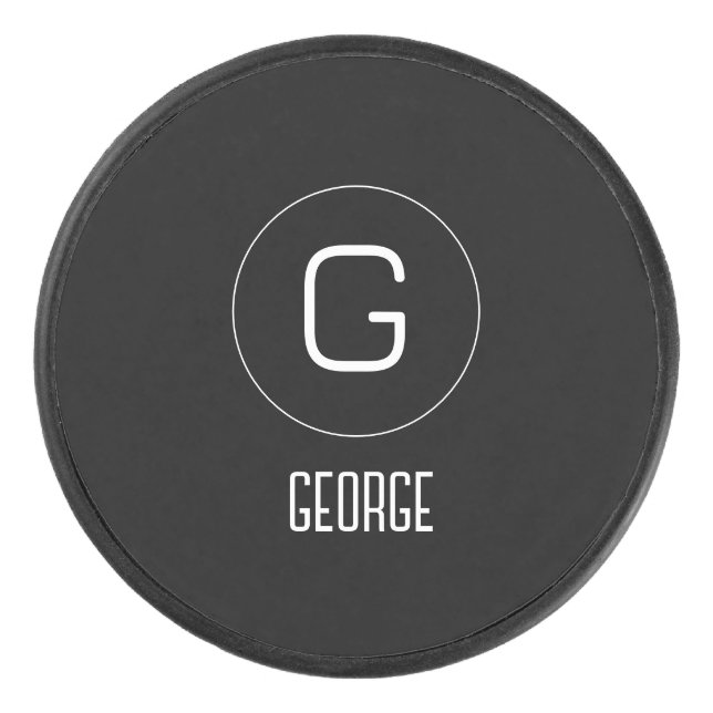 Customisable personal name logo  hockey puck (Front)