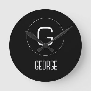 Customisable personal name logo round clock