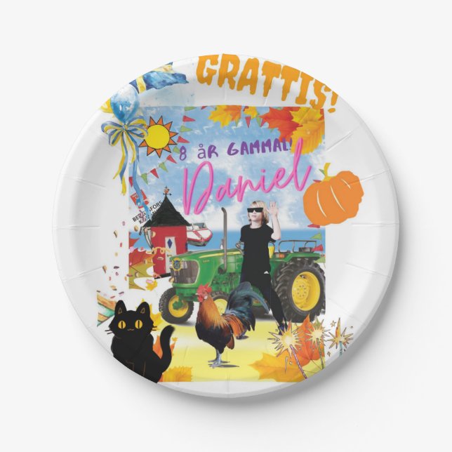 Customisable Personalisated  Birthday Design  Paper Plate (Front)