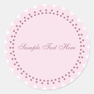 Customisable personalise beauty delicate pink classic round sticker