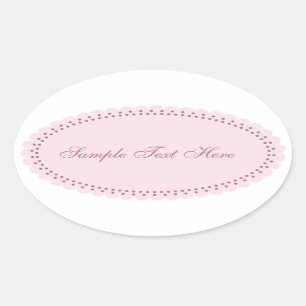 Customisable personalise beauty elegant pink oval sticker