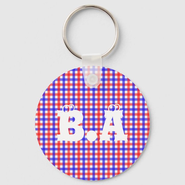 Customisable Personalise Initials Cute Key Ring (Front)