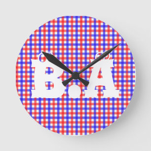 Customisable Personalise Initials Cute Round Clock