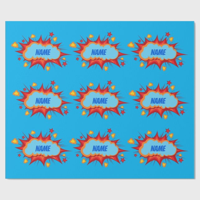 Customisable personalised comic wrapping paper (Flat)