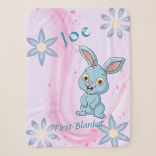 Customisable Personalised Cute Bunny Baby Blanket