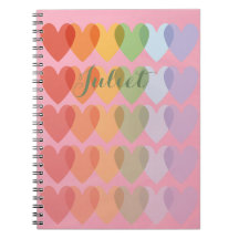 Customisable Personalised Cute Hearts Rainbow